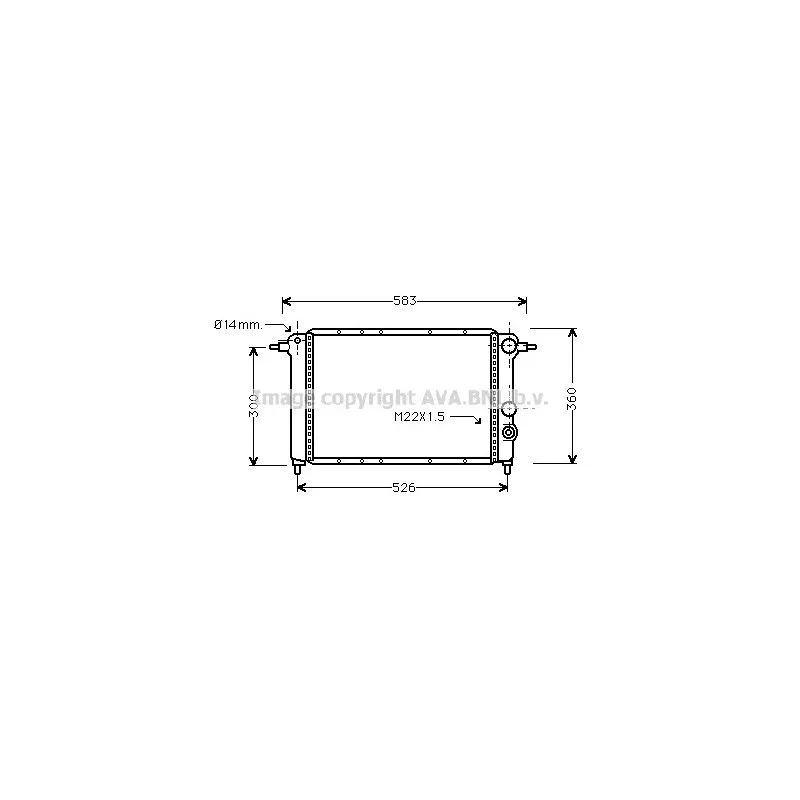 Radiateur, refroidissement du moteur AVA QUALITY COOLING RT2065