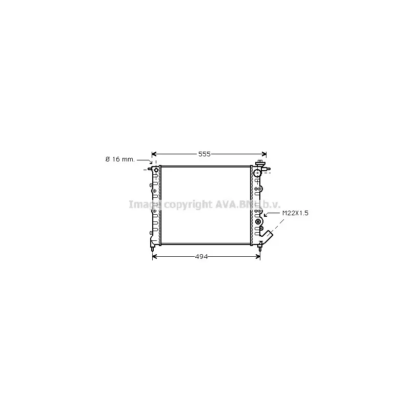Radiateur, refroidissement du moteur AVA QUALITY COOLING RT2109