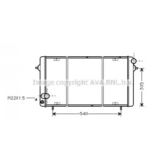 Radiateur, refroidissement du moteur AVA QUALITY COOLING RT2116