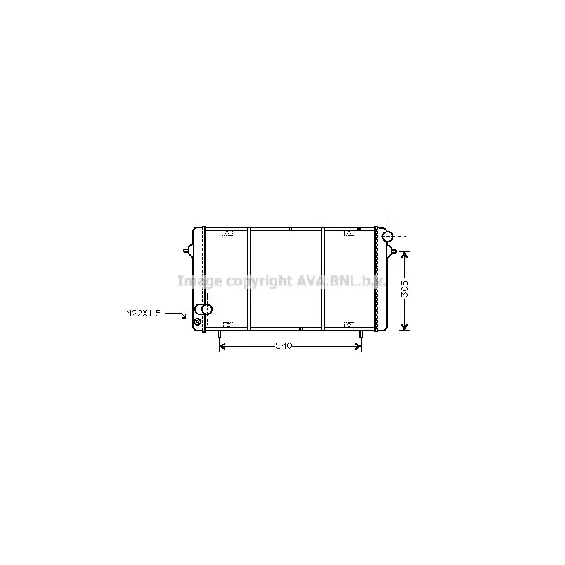Radiateur, refroidissement du moteur AVA QUALITY COOLING RT2116