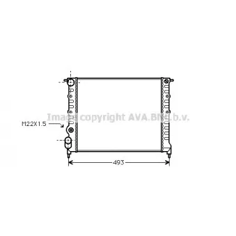 Radiateur, refroidissement du moteur AVA QUALITY COOLING RT2118