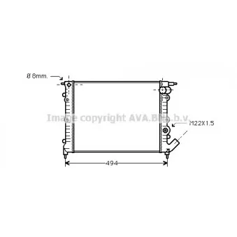 Radiateur, refroidissement du moteur AVA QUALITY COOLING RT2132