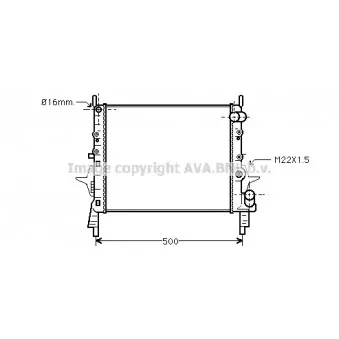 Radiateur, refroidissement du moteur AVA QUALITY COOLING RT2158