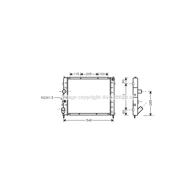 Radiateur, refroidissement du moteur AVA QUALITY COOLING RT2174