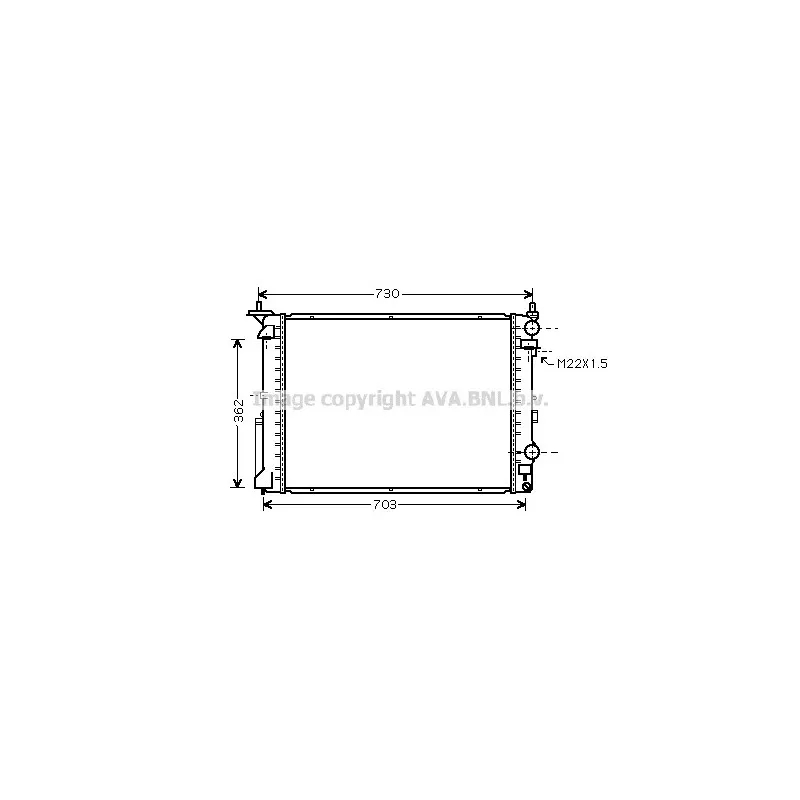 Radiateur, refroidissement du moteur AVA QUALITY COOLING RT2177