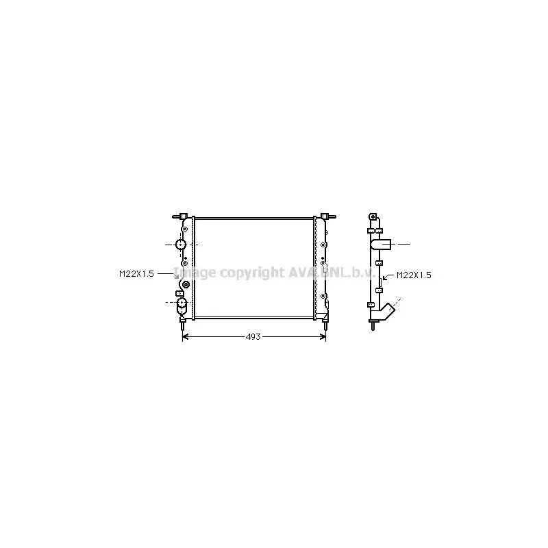 Radiateur, refroidissement du moteur AVA QUALITY COOLING RT2197