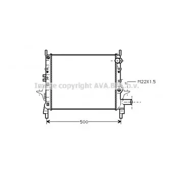Radiateur, refroidissement du moteur AVA QUALITY COOLING RT2206