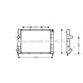 Radiateur, refroidissement du moteur AVA QUALITY COOLING RT2230