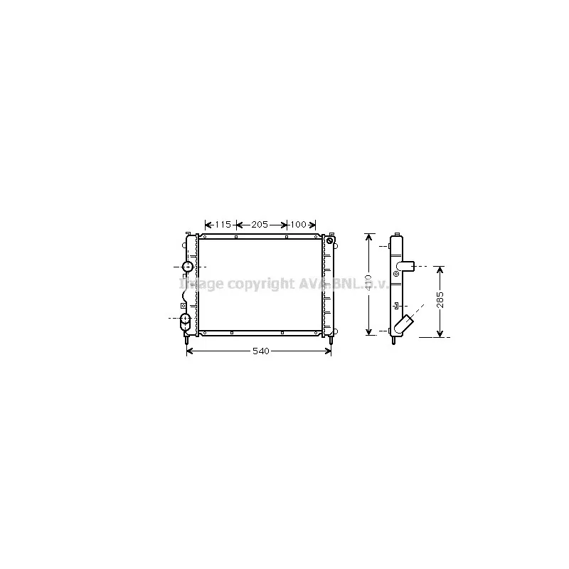 Radiateur, refroidissement du moteur AVA QUALITY COOLING RT2230