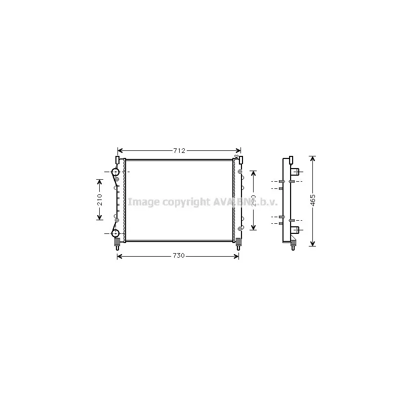 Radiateur, refroidissement du moteur AVA QUALITY COOLING RT2233