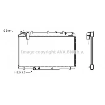 Radiateur, refroidissement du moteur AVA QUALITY COOLING RT2240