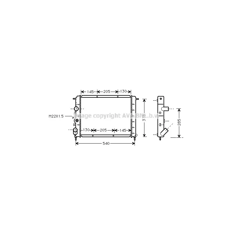 Radiateur, refroidissement du moteur AVA QUALITY COOLING RT2258