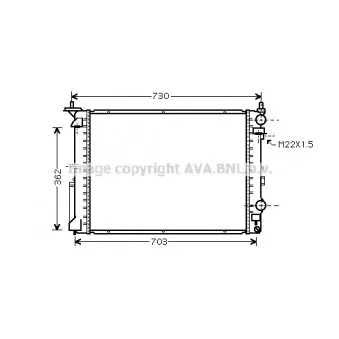 Radiateur, refroidissement du moteur AVA QUALITY COOLING RT2259