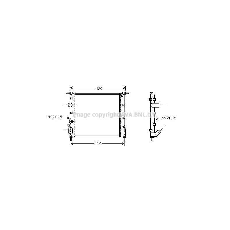 Radiateur, refroidissement du moteur AVA QUALITY COOLING RT2260