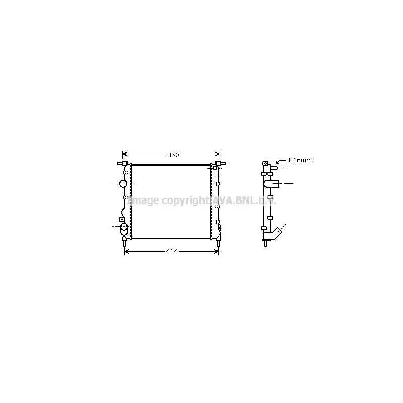 Radiateur, refroidissement du moteur AVA QUALITY COOLING RT2261