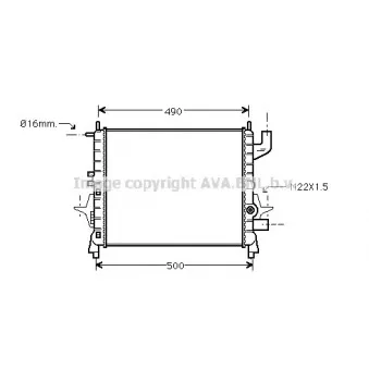 Radiateur, refroidissement du moteur AVA QUALITY COOLING RT2262