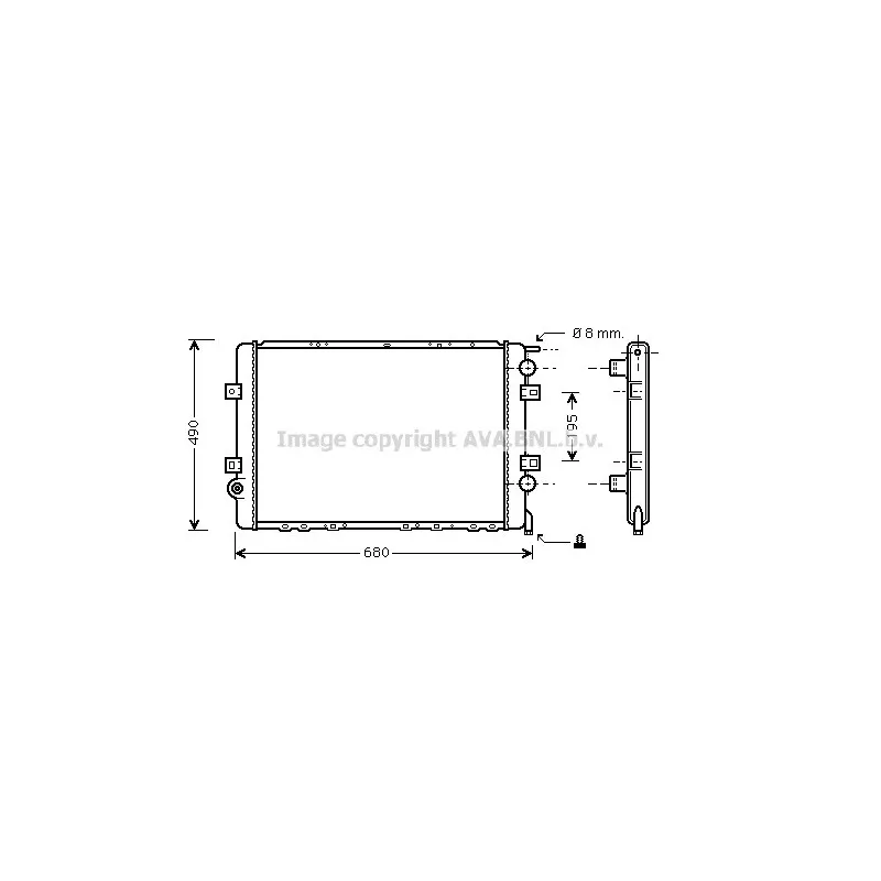 Radiateur, refroidissement du moteur AVA QUALITY COOLING RT2264