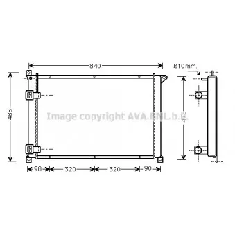 Radiateur, refroidissement du moteur AVA QUALITY COOLING RT2265