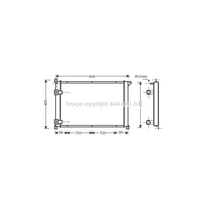 Radiateur, refroidissement du moteur AVA QUALITY COOLING RT2265