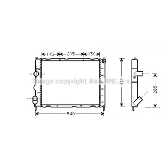 Radiateur, refroidissement du moteur AVA QUALITY COOLING RT2267