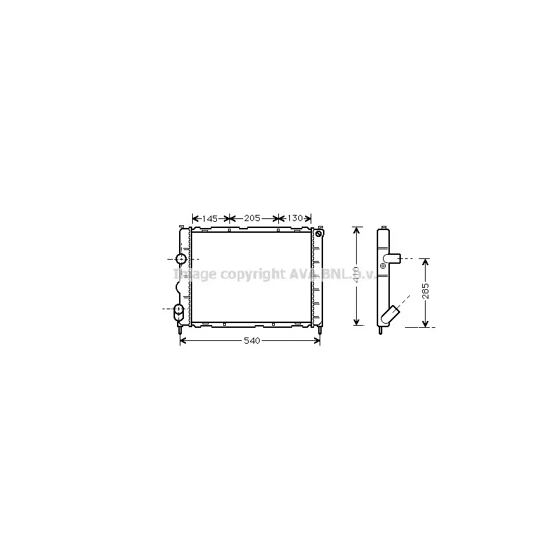 Radiateur, refroidissement du moteur AVA QUALITY COOLING RT2267