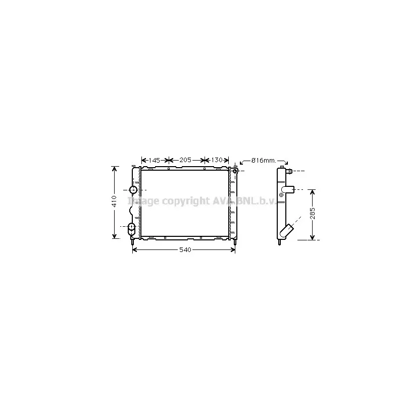 Radiateur, refroidissement du moteur AVA QUALITY COOLING RT2268
