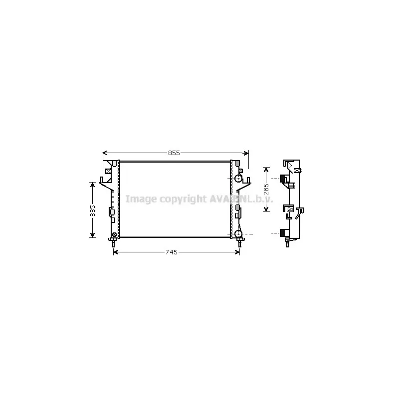 Radiateur, refroidissement du moteur AVA QUALITY COOLING RT2291