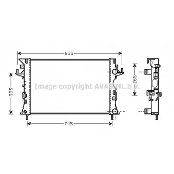 Radiateur, refroidissement du moteur AVA QUALITY COOLING RT2292