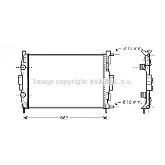 Radiateur, refroidissement du moteur AVA QUALITY COOLING RT2307