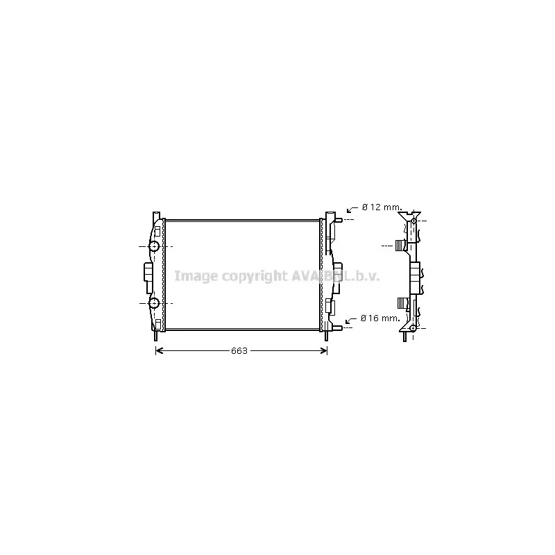 Radiateur, refroidissement du moteur AVA QUALITY COOLING RT2307