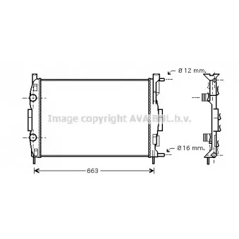 Radiateur, refroidissement du moteur AVA QUALITY COOLING RT2308