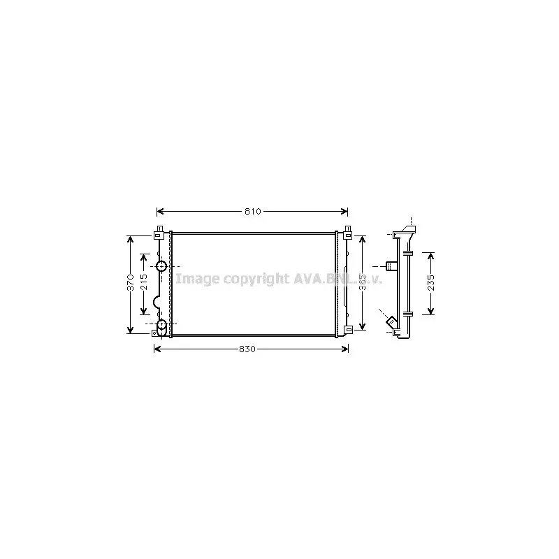 Radiateur, refroidissement du moteur AVA QUALITY COOLING RT2321