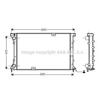 Radiateur, refroidissement du moteur AVA QUALITY COOLING RT2360