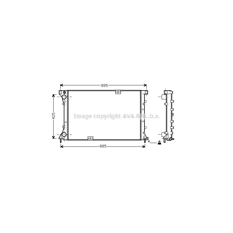 Radiateur, refroidissement du moteur AVA QUALITY COOLING RT2360