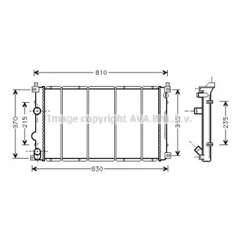 Radiateur, refroidissement du moteur AVA QUALITY COOLING RT2361