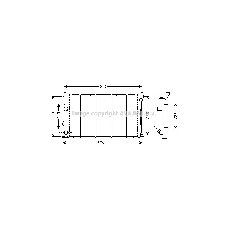 Radiateur, refroidissement du moteur AVA QUALITY COOLING RT2361