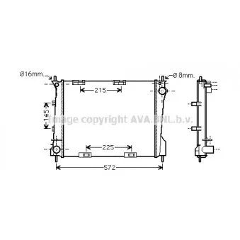 Radiateur, refroidissement du moteur AVA QUALITY COOLING RT2371