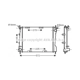 Radiateur, refroidissement du moteur AVA QUALITY COOLING RT2372