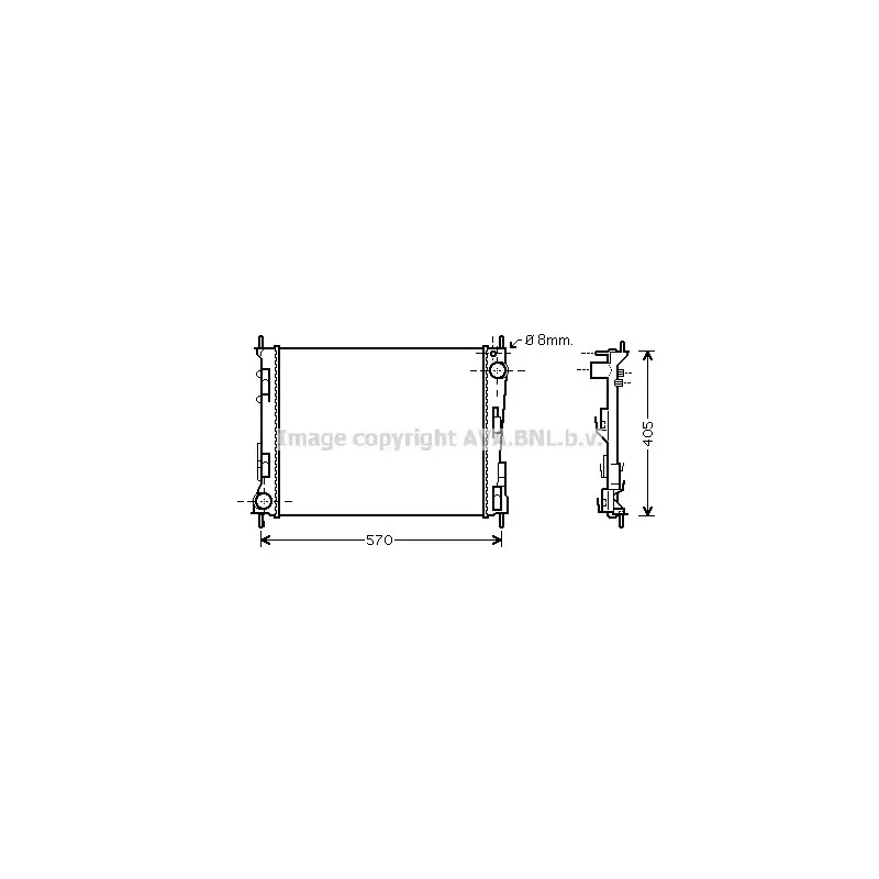 Radiateur, refroidissement du moteur AVA QUALITY COOLING RT2375