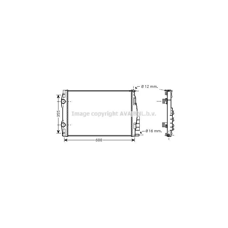 Radiateur, refroidissement du moteur AVA QUALITY COOLING RT2387