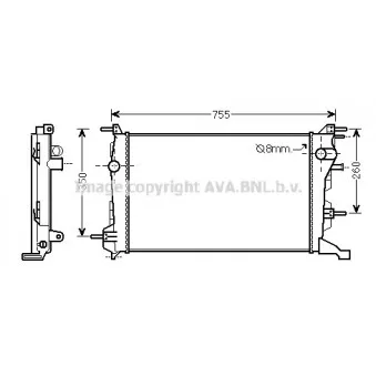 Radiateur, refroidissement du moteur AVA QUALITY COOLING RT2410