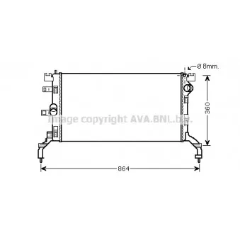 Radiateur, refroidissement du moteur AVA QUALITY COOLING RT2415