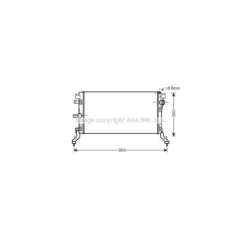 Radiateur, refroidissement du moteur AVA QUALITY COOLING RT2418