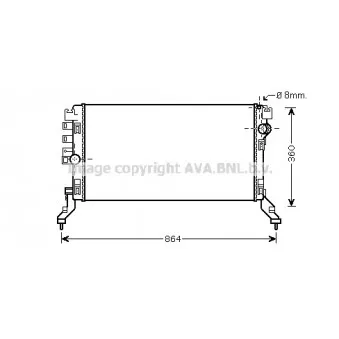 Radiateur, refroidissement du moteur AVA QUALITY COOLING RT2419