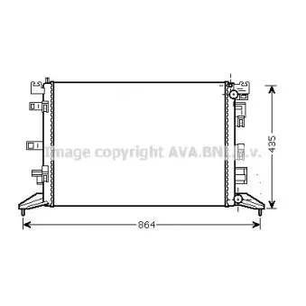 Radiateur, refroidissement du moteur AVA QUALITY COOLING RT2425