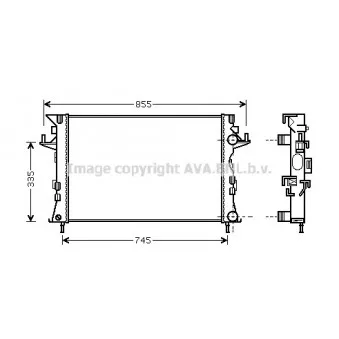 Radiateur, refroidissement du moteur AVA QUALITY COOLING RT2438