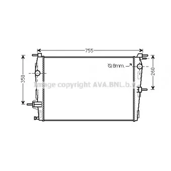 Radiateur, refroidissement du moteur AVA QUALITY COOLING RT2458