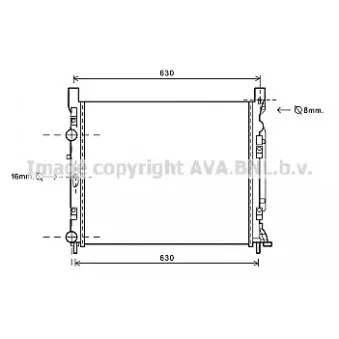Radiateur, refroidissement du moteur AVA QUALITY COOLING RT2470