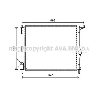 Radiateur, refroidissement du moteur AVA QUALITY COOLING RT2476