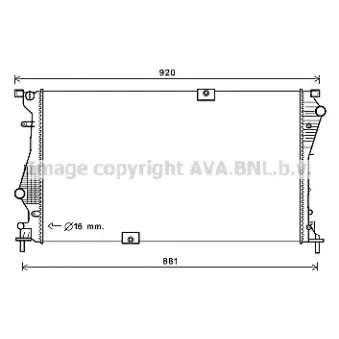 Radiateur, refroidissement du moteur AVA QUALITY COOLING RT2601